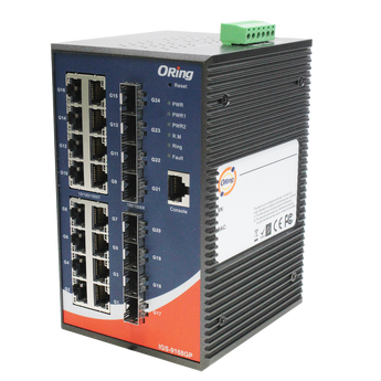 ORING-IGS-9168GP ORing Industrial Networking Corp. IGS-9168GP ORing GigE 16x 10/100/1000TX + 8x SFP Managed Industrial Switch